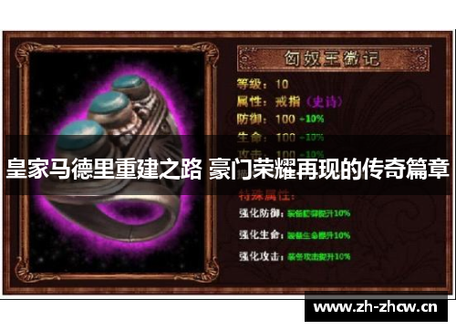 皇家马德里重建之路 豪门荣耀再现的传奇篇章